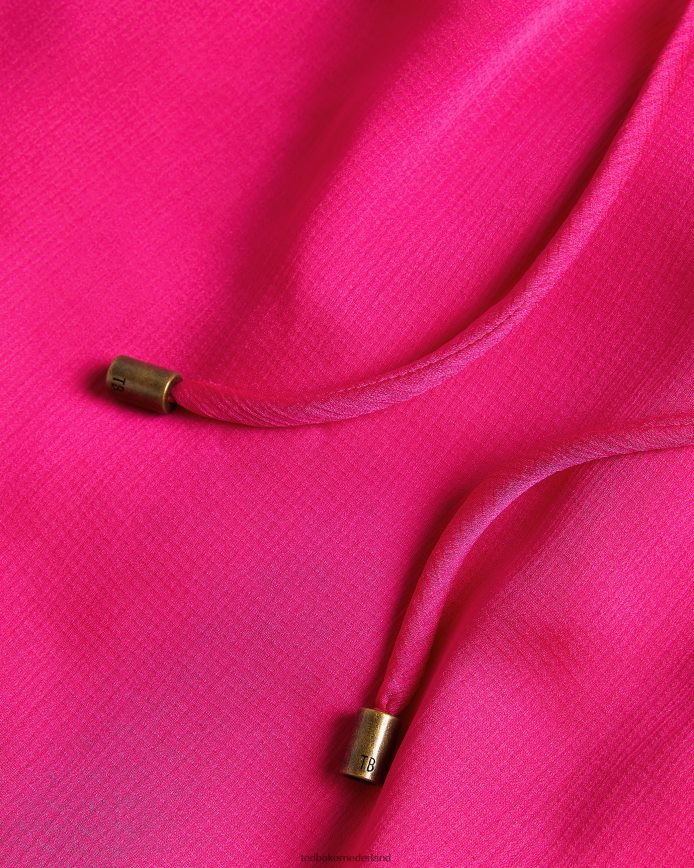 Ted Baker elsieee mini-skaterjurk met gecanneleerde zoom fel roze kleding vrouwen 6R02N28