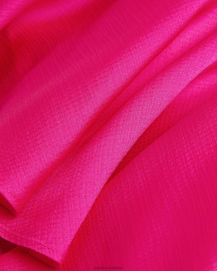 Ted Baker elsieee mini-skaterjurk met gecanneleerde zoom fel roze kleding vrouwen 6R02N28