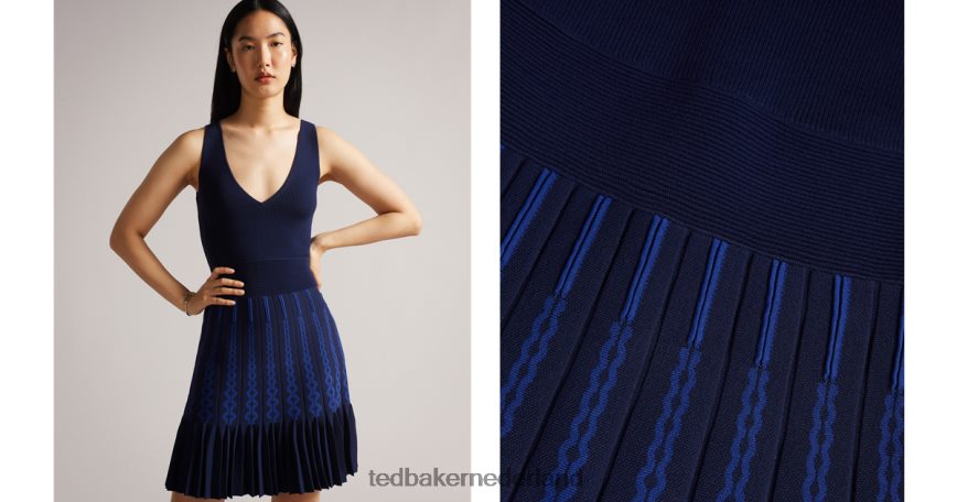 Ted Baker julote luchtige gebreide skaterjurk marine kleding vrouwen 6R02N206