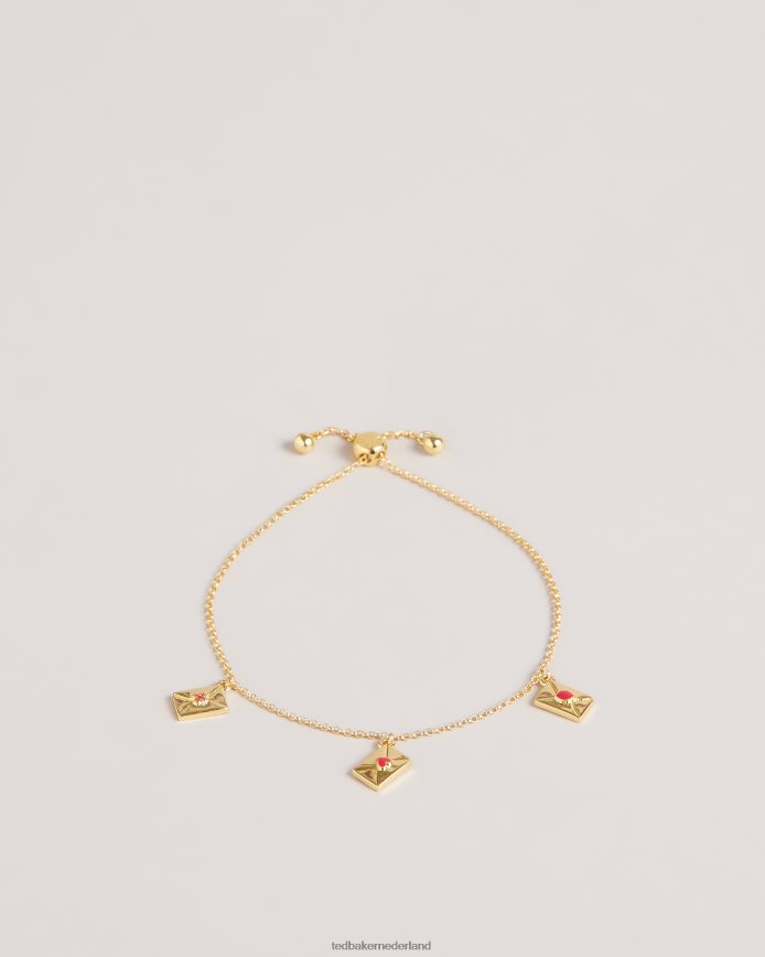 Ted Baker Larsela liefdesbrief bedelarmband rood juwelen vrouwen 6R02N1066