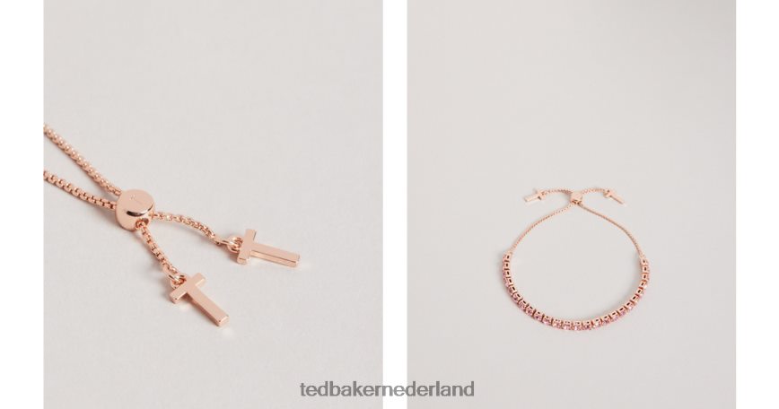 Ted Baker Melrah icoon kristallen schuifarmband roze juwelen vrouwen 6R02N1160