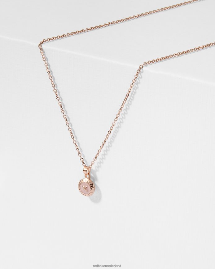 Ted Baker Elvina emaille knoopketting baby roze juwelen vrouwen 6R02N1108