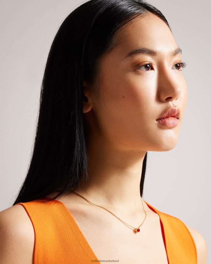 Ted Baker Harparh glazen hart hanger ketting rood juwelen vrouwen 6R02N1069