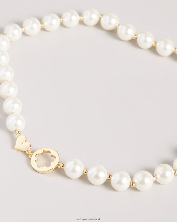 Ted Baker Palooma glazen parel en magnolia ketting gouden kleur juwelen vrouwen 6R02N985