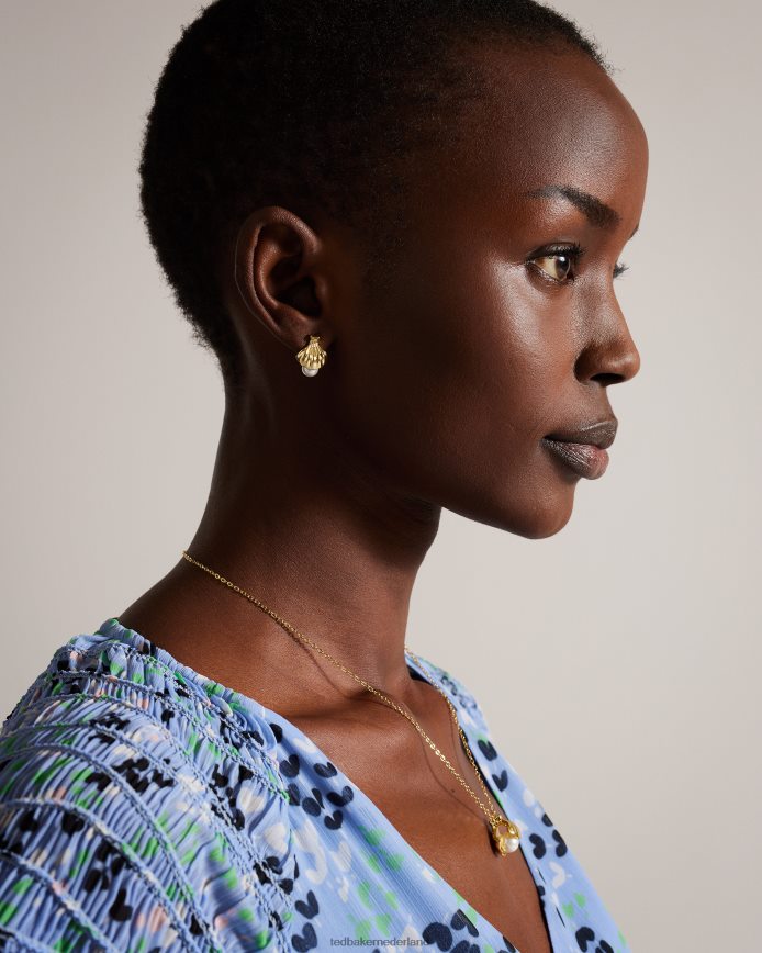 Ted Baker Callien mosselschelp oorbellen gouden kleur juwelen vrouwen 6R02N1058