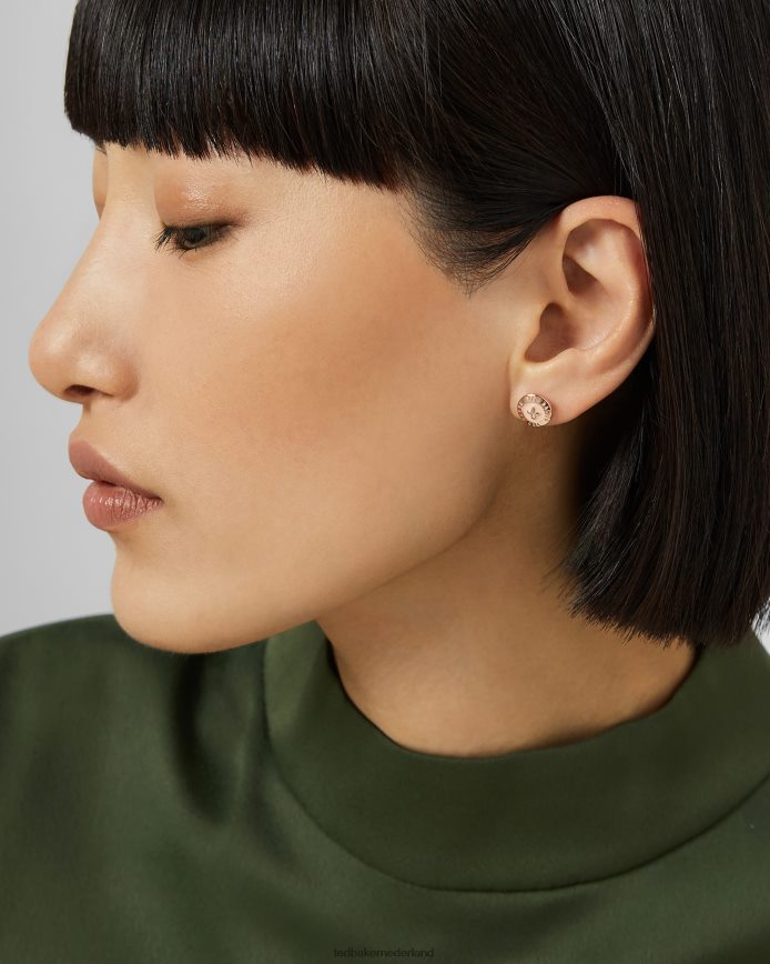 Ted Baker Eisley emaille knoopoorknopjes baby roze juwelen vrouwen 6R02N1099