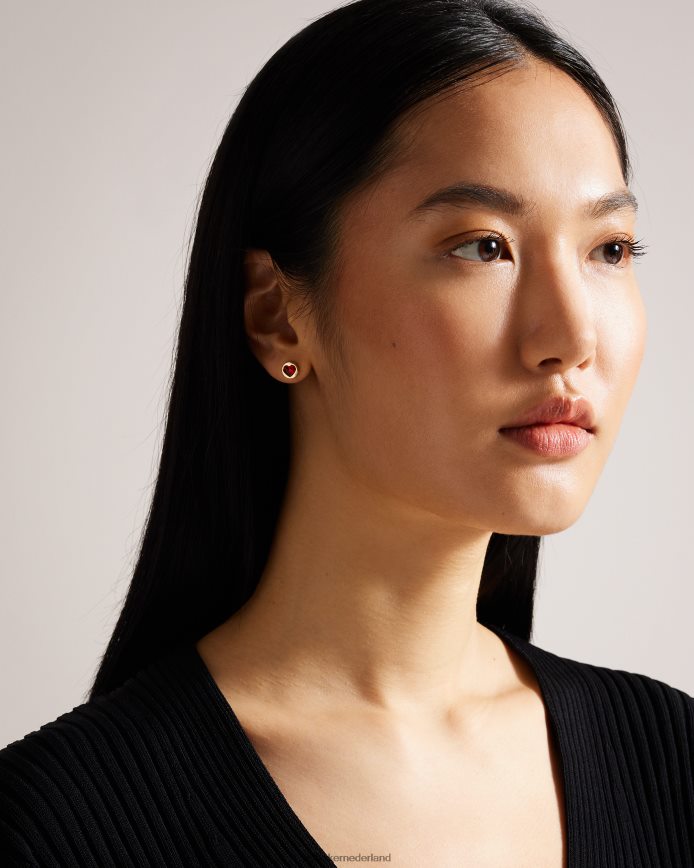 Ted Baker hartvormige glazen hartoorknopjes rood juwelen vrouwen 6R02N1084