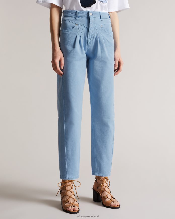 Ted Baker Zandin jeans met tonvormige pijpen, juk aan de voorkant en plooidetail lichte wassing kleding vrouwen 6R02N616