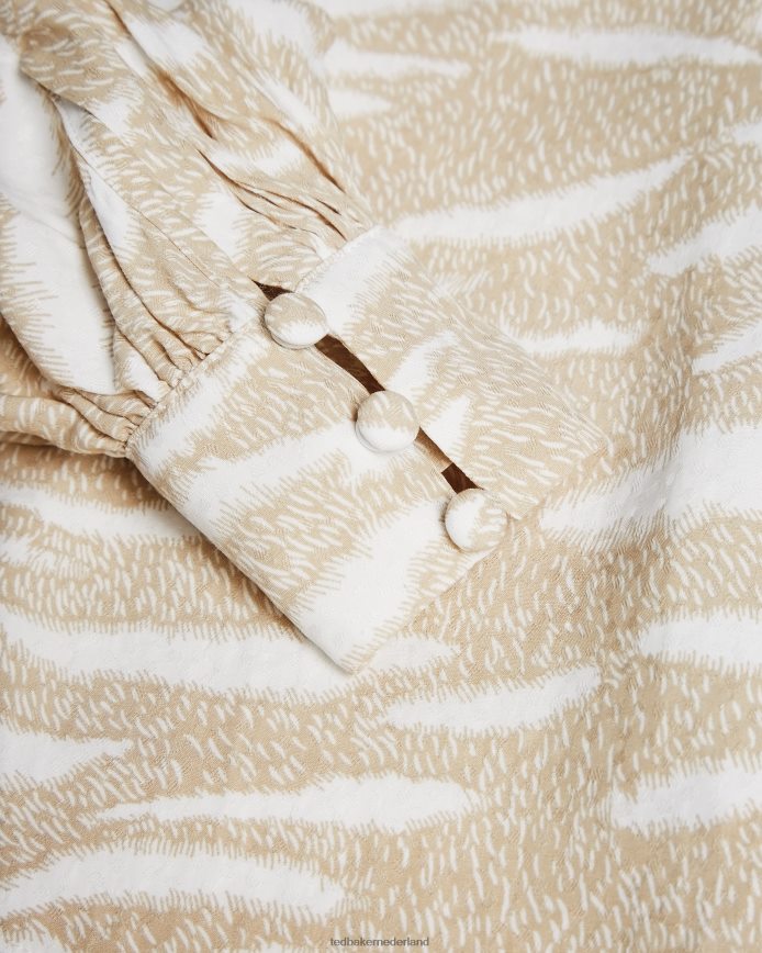 Ted Baker anehsa top met overslag aan de voorkant en D-ringen kameel kleding vrouwen 6R02N592