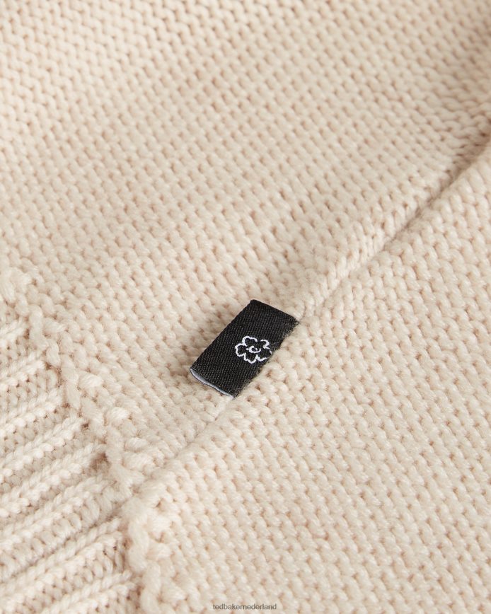 Ted Baker lejah getextureerde wollen trui met bloemenmotief lichtbruin kleding vrouwen 6R02N630