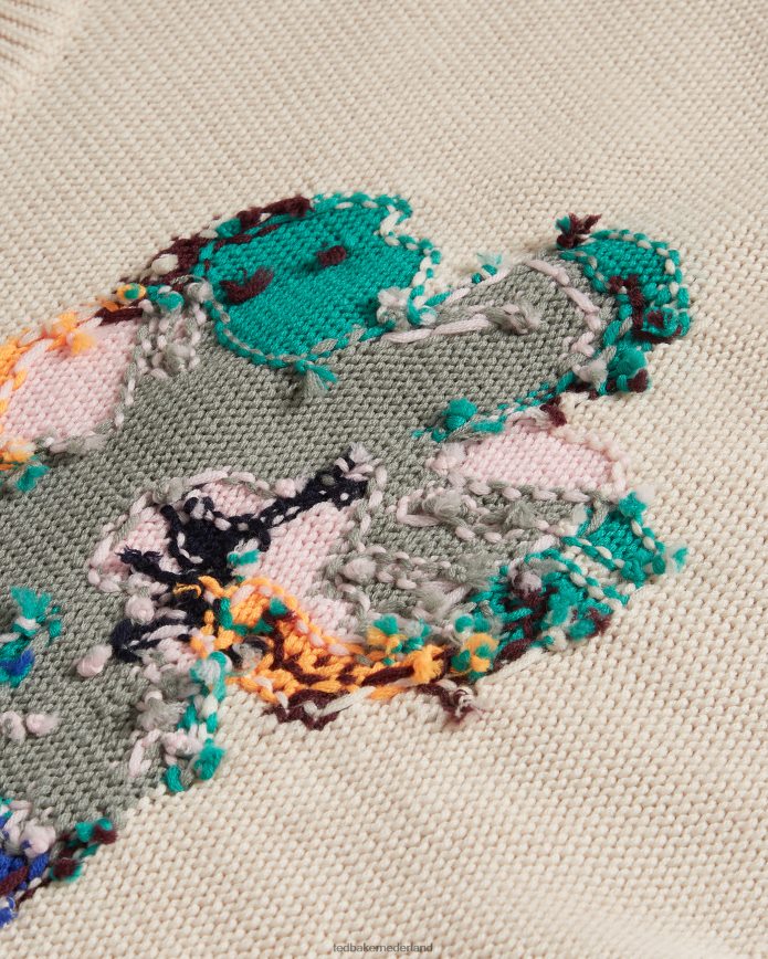 Ted Baker lejah getextureerde wollen trui met bloemenmotief lichtbruin kleding vrouwen 6R02N630