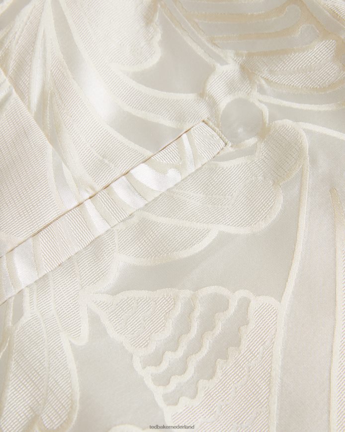 Ted Baker Majiat jacquardbroek met wijde pijpen natuurlijk kleding vrouwen 6R02N365