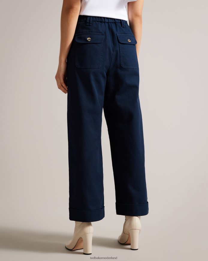 Ted Baker Steviey op maat gemaakte broek met wijde pijpen donker marine kleding vrouwen 6R02N319