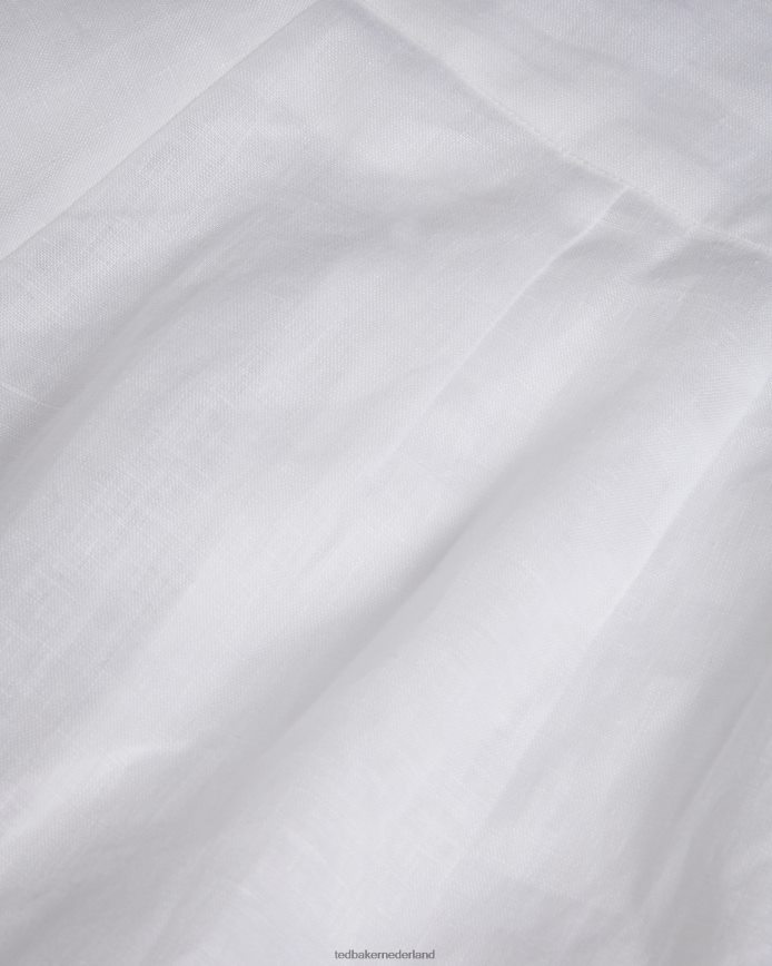 Ted Baker lucihh op maat gemaakte linnen broek met wijde pijpen wit kleding vrouwen 6R02N470