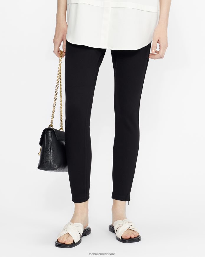 Ted Baker strenti skinny ponti jegging met rits aan de manchetten zwart kleding vrouwen 6R02N284