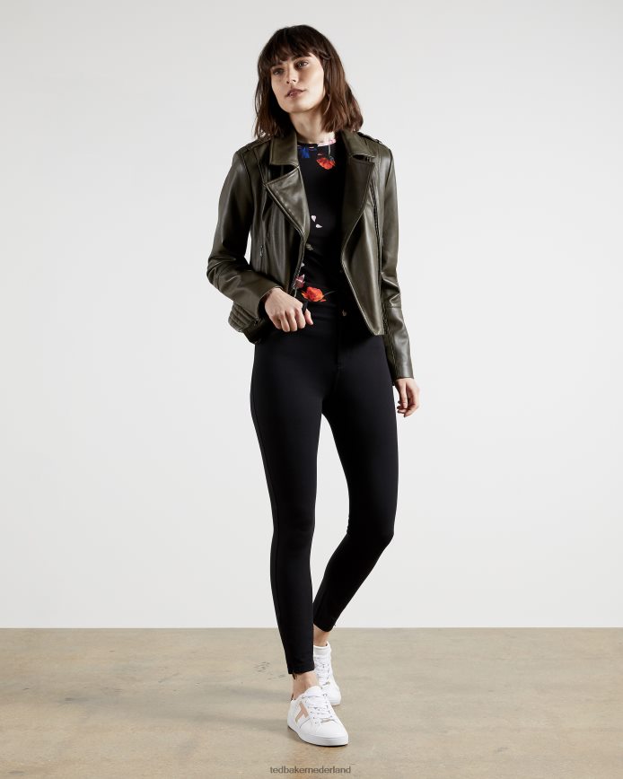 Ted Baker strenti skinny ponti jegging met rits aan de manchetten zwart kleding vrouwen 6R02N284