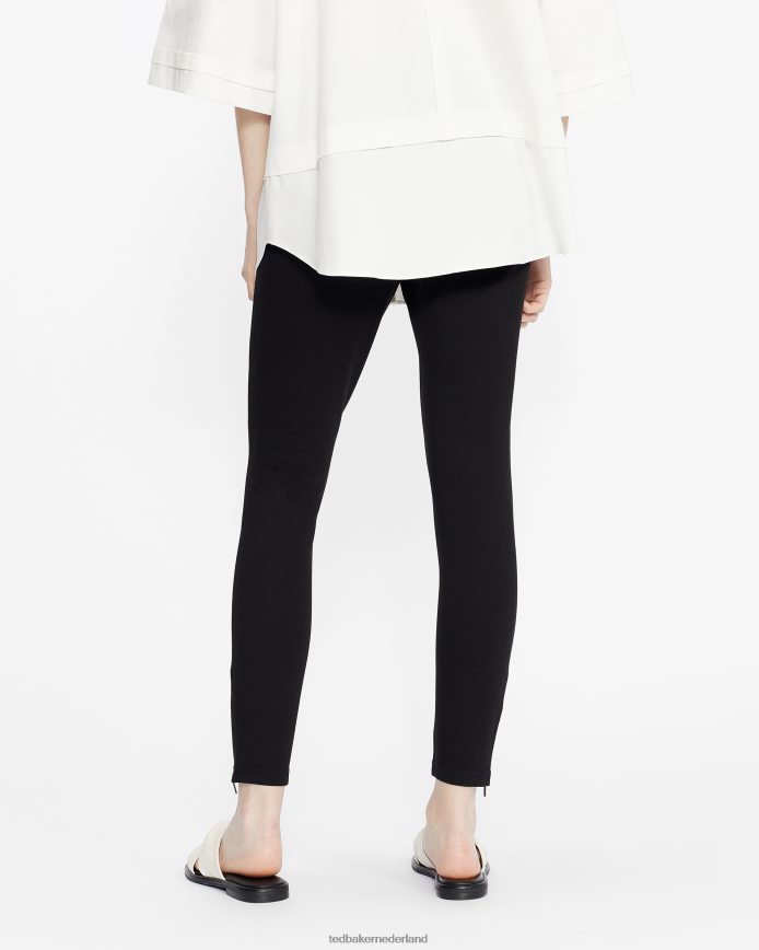 Ted Baker strenti skinny ponti jegging met rits aan de manchetten zwart kleding vrouwen 6R02N284