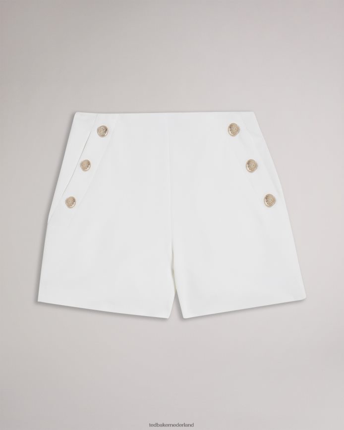 Ted Baker Llaylas twill short met knopen in reliëf wit kleding vrouwen 6R02N268