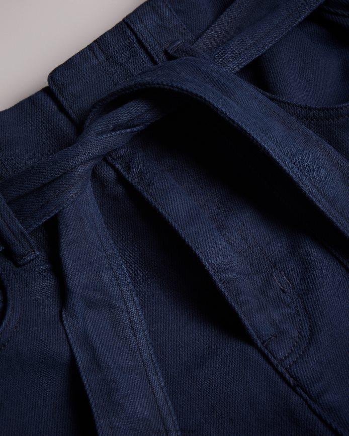 Ted Baker danikii zelfbindende denim shorts met hoge taille donkerblauw kleding vrouwen 6R02N352