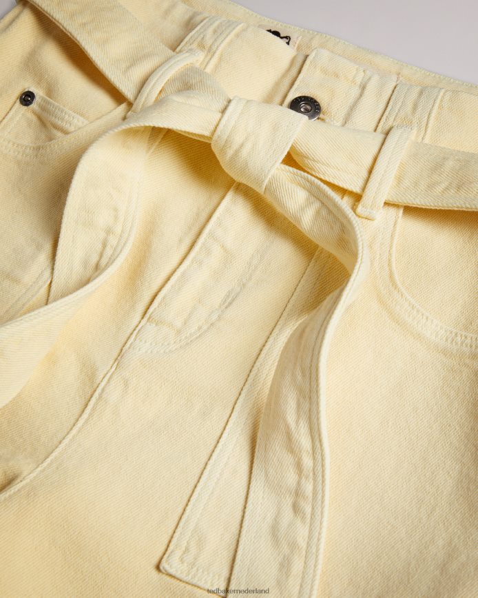 Ted Baker danikii zelfbindende denim shorts met hoge taille licht geel kleding vrouwen 6R02N382