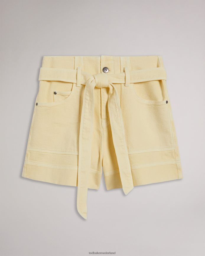 Ted Baker danikii zelfbindende denim shorts met hoge taille licht geel kleding vrouwen 6R02N382
