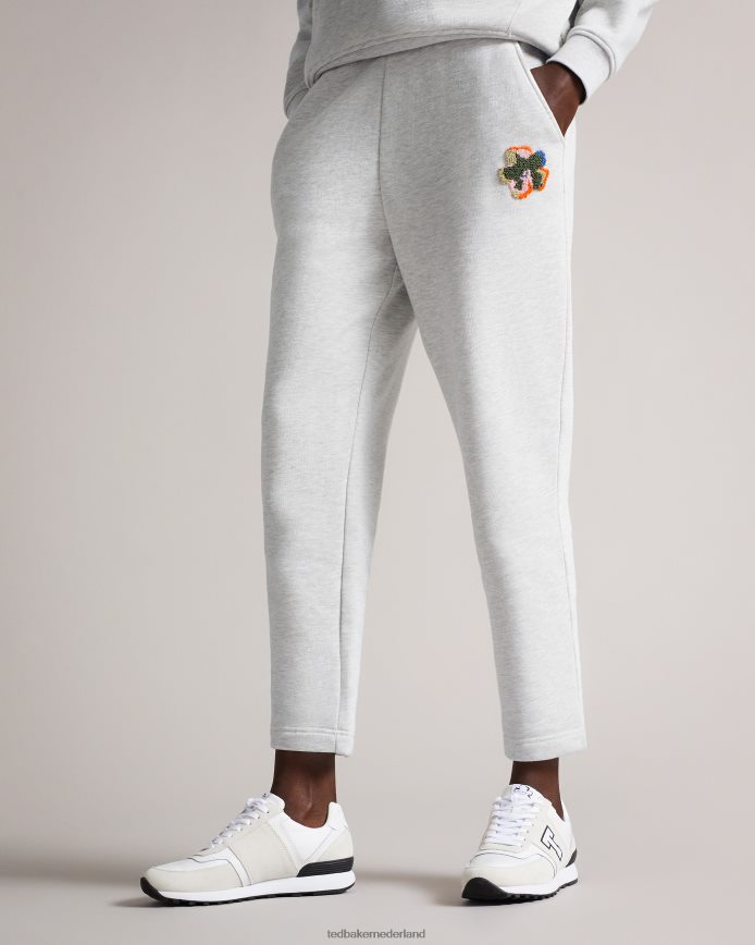 Ted Baker nicolez jersey jogger met bloem midden grijs kleding vrouwen 6R02N590