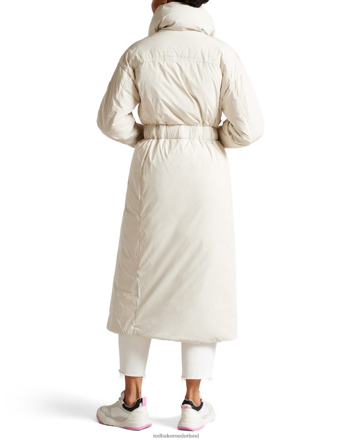 Ted Baker Aliccee lange pufferjas met riem wit kleding vrouwen 6R02N656