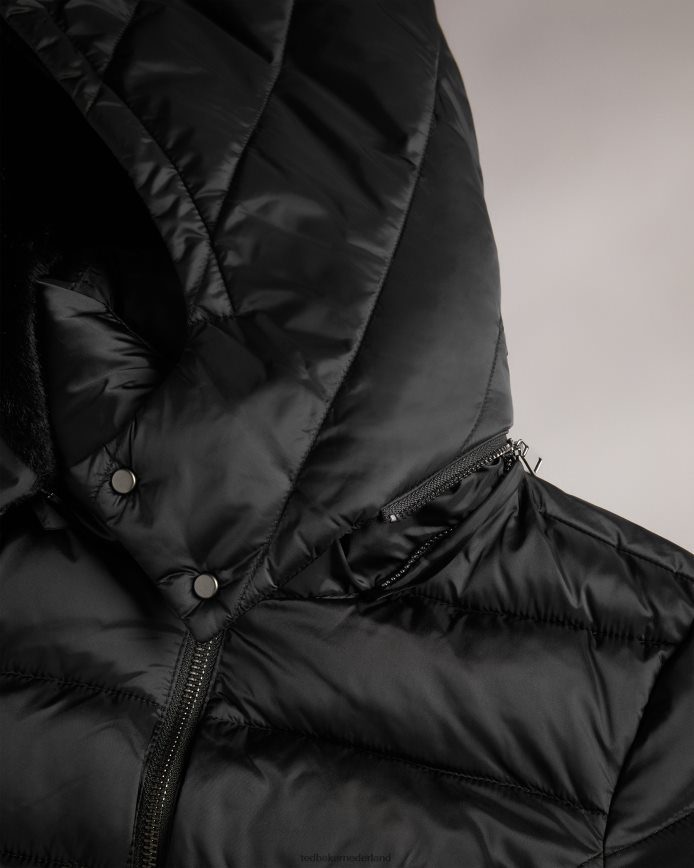 Ted Baker Aliciee lange gewatteerde regenbestendige jas zwart kleding vrouwen 6R02N348