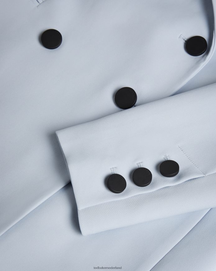 Ted Baker Hildia lang jasje met dubbele rij knopen babyblauw kleding vrouwen 6R02N194