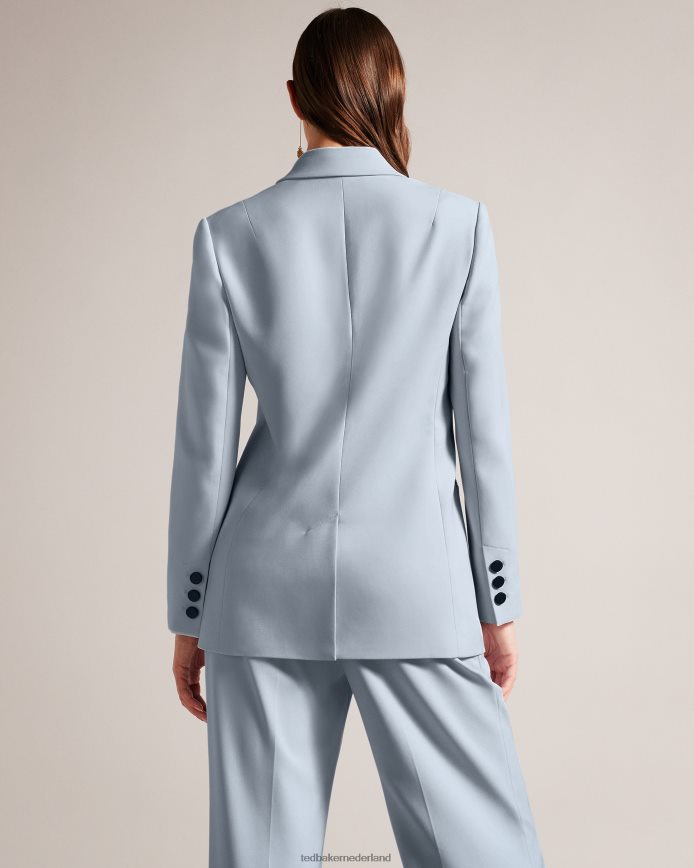 Ted Baker Hildia lang jasje met dubbele rij knopen babyblauw kleding vrouwen 6R02N194