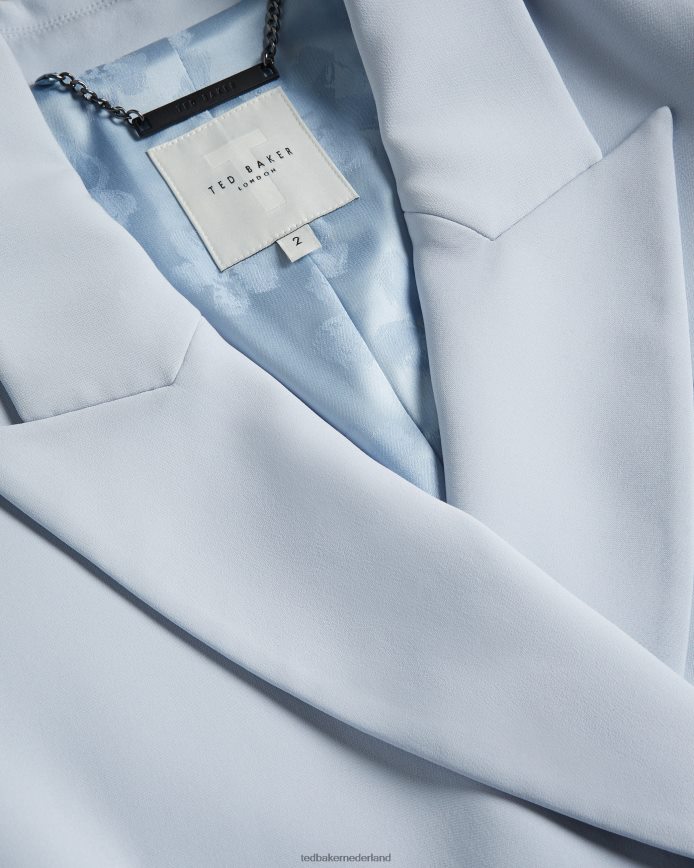 Ted Baker Hildia lang jasje met dubbele rij knopen babyblauw kleding vrouwen 6R02N194