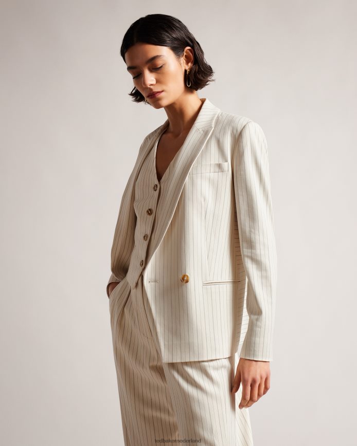 Ted Baker Kllara relaxed colbert met krijtstreep room kleding vrouwen 6R02N250