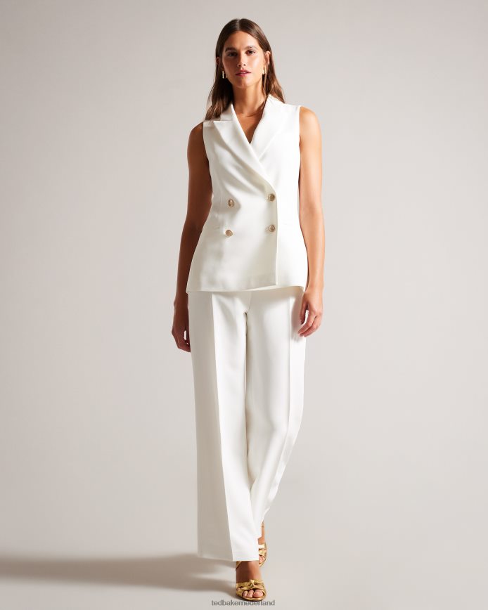 Ted Baker Laylaj mouwloos jasje met dubbele rij knopen wit kleding vrouwen 6R02N334