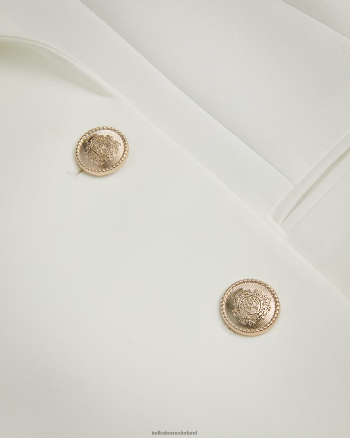 Ted Baker Laylaj mouwloos jasje met dubbele rij knopen wit kleding vrouwen 6R02N334