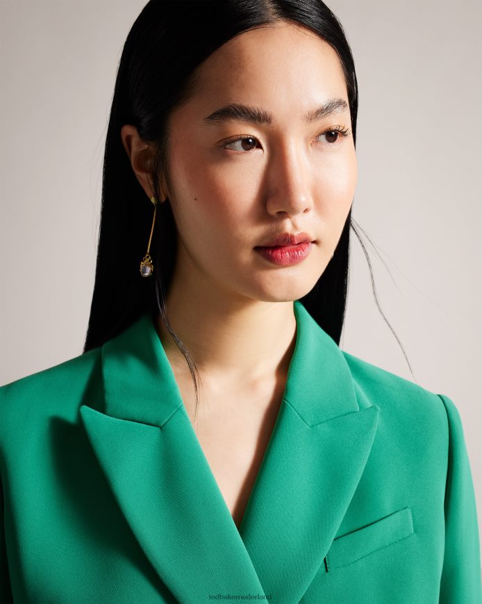 Ted Baker Llayla jasje met dubbele rij knopen en knopen in reliëf groente kleding vrouwen 6R02N482