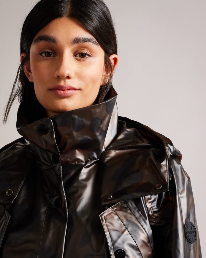 Ted Baker Rosalei bedrukte regenjas lichtbruin kleding vrouwen 6R02N557