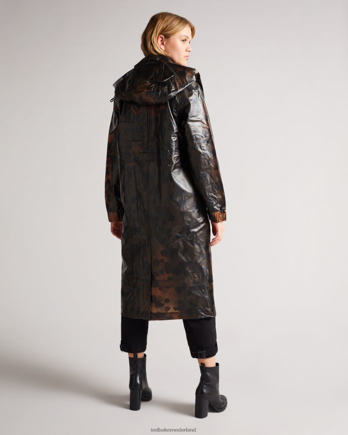 Ted Baker Rosalei bedrukte regenjas lichtbruin kleding vrouwen 6R02N557