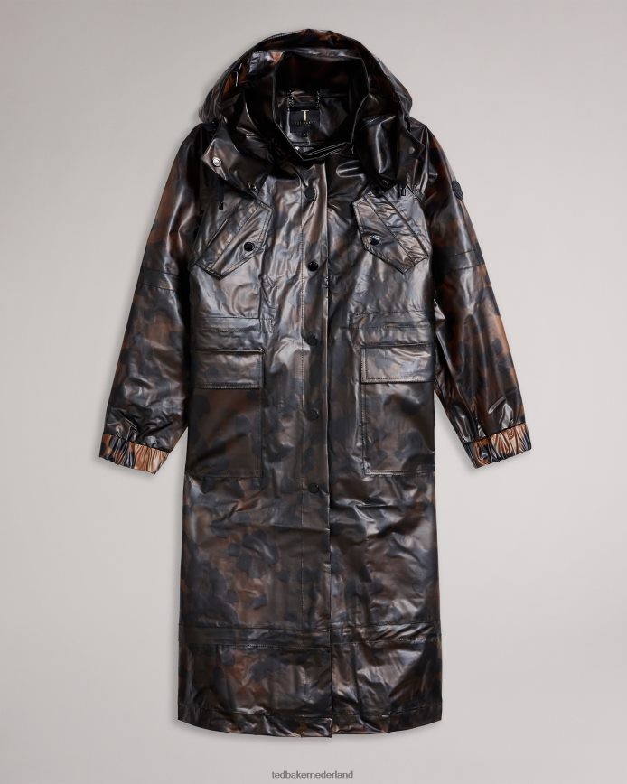 Ted Baker Rosalei bedrukte regenjas lichtbruin kleding vrouwen 6R02N557