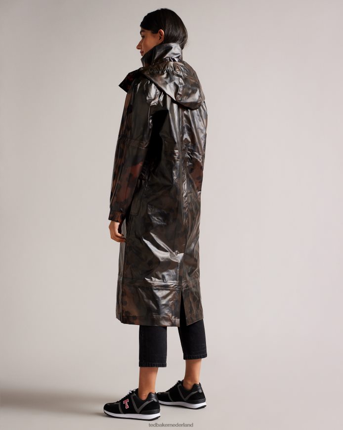 Ted Baker Rosalei bedrukte regenjas lichtbruin kleding vrouwen 6R02N557