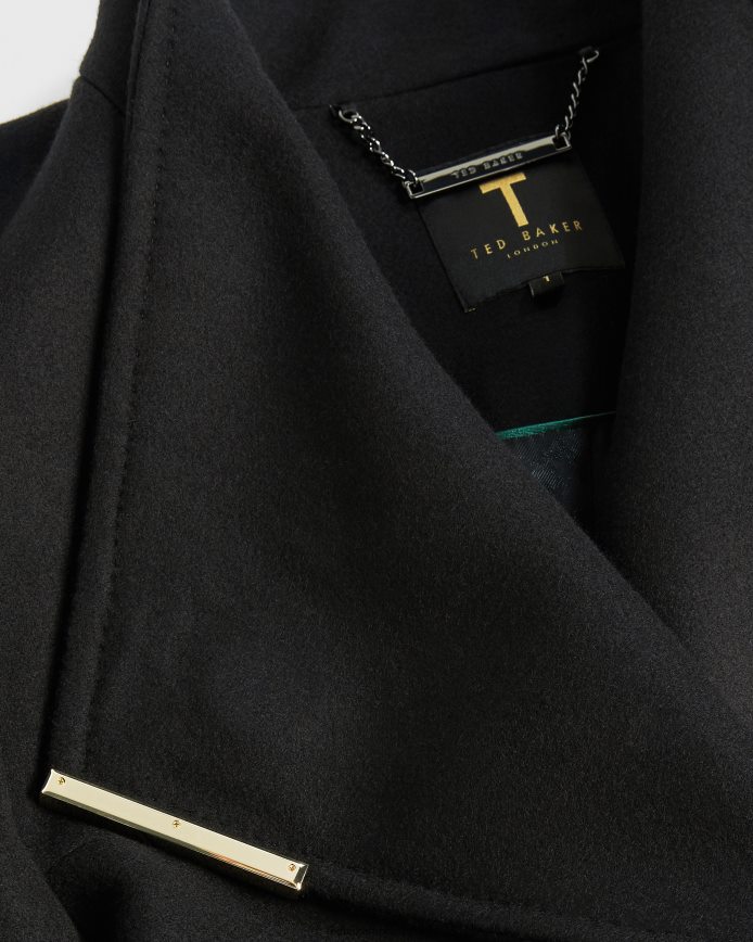 Ted Baker Rosell lange wollen wikkeljas zwart kleding vrouwen 6R02N143