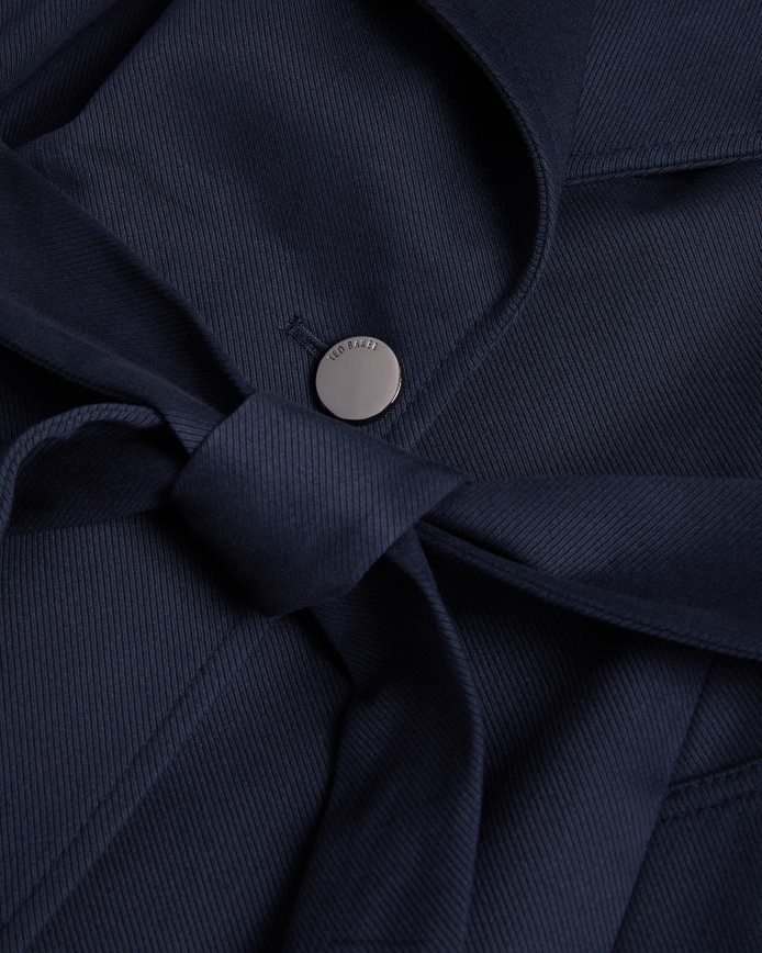 Ted Baker Rosina midi-lengte wikkeltrenchcoat donkerblauw kleding vrouwen 6R02N158