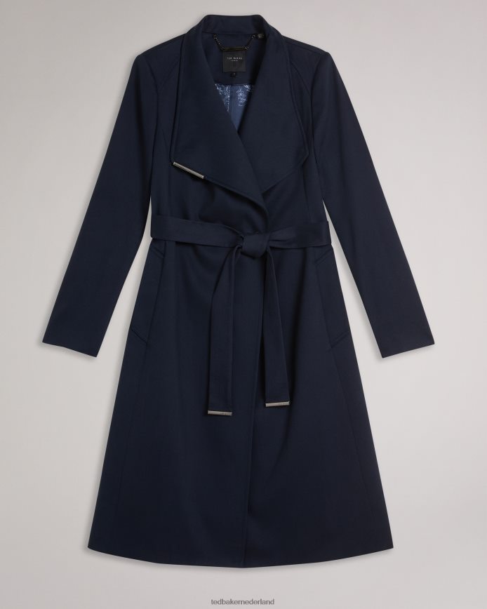 Ted Baker Rosina midi-lengte wikkeltrenchcoat donkerblauw kleding vrouwen 6R02N158