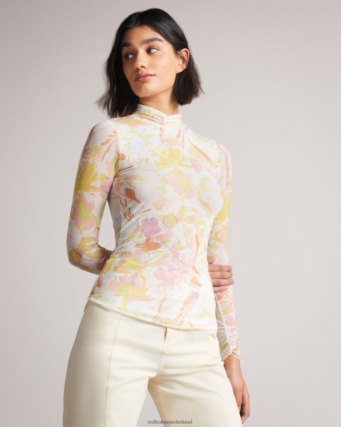 Ted Baker danuta dobby mesh top wit kleding vrouwen 6R02N553
