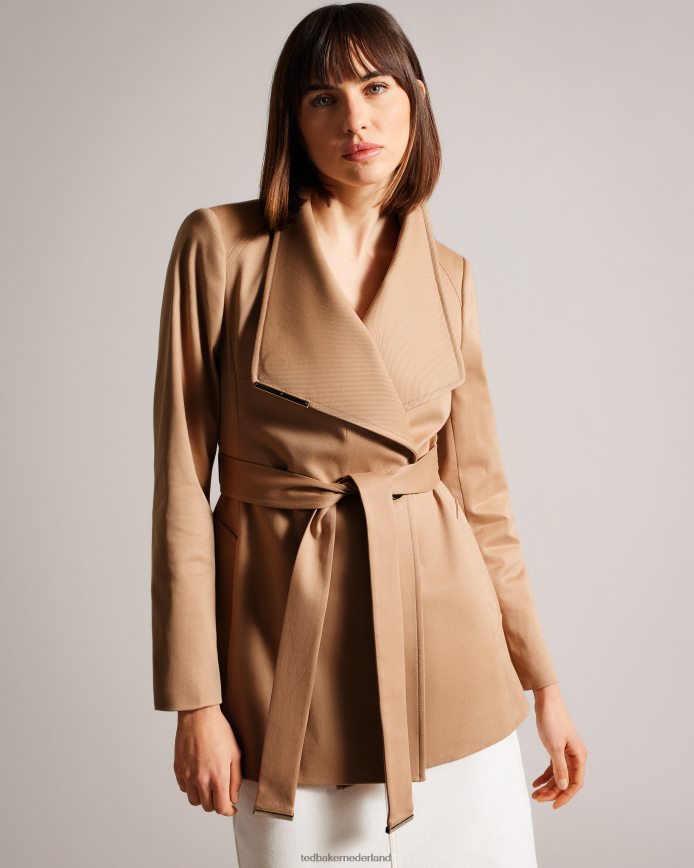 Ted Baker rosiaas korte wikkeltrenchcoat bruinbruin kleding vrouwen 6R02N170