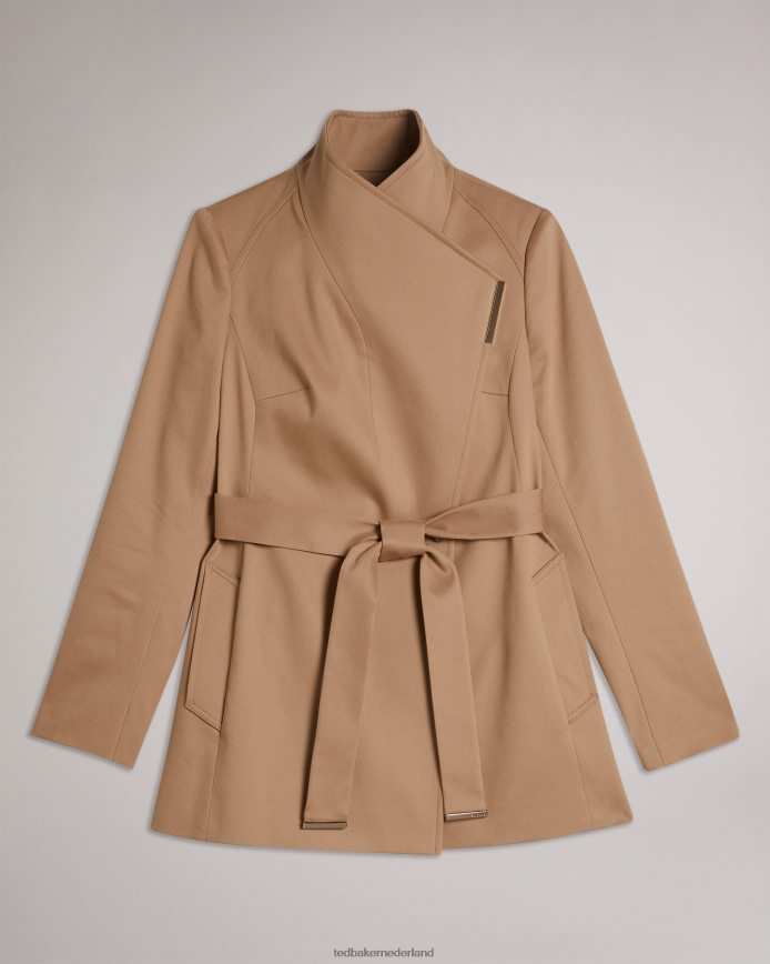 Ted Baker rosiaas korte wikkeltrenchcoat bruinbruin kleding vrouwen 6R02N170