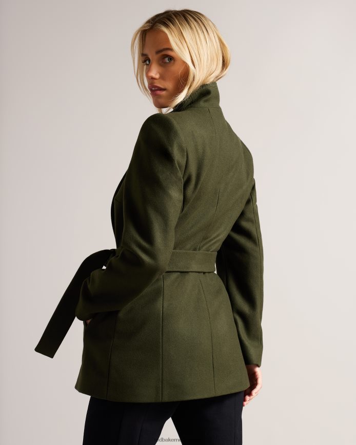 Ted Baker rytaa korte wollen wikkeljas khaki kleding vrouwen 6R02N563