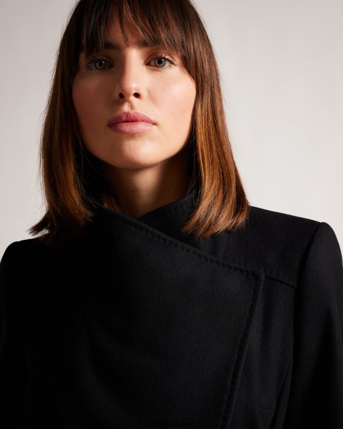 Ted Baker rytaa korte wollen wikkeljas pikzwart kleding vrouwen 6R02N488