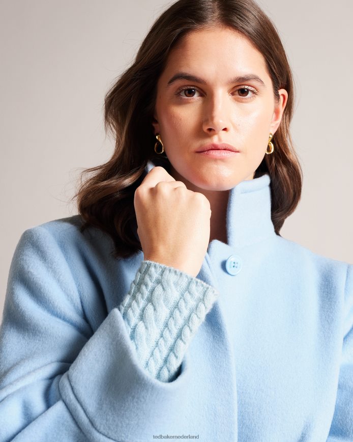 Ted Baker sairse midi-lengte jas met volumemouwen lichtblauw kleding vrouwen 6R02N42