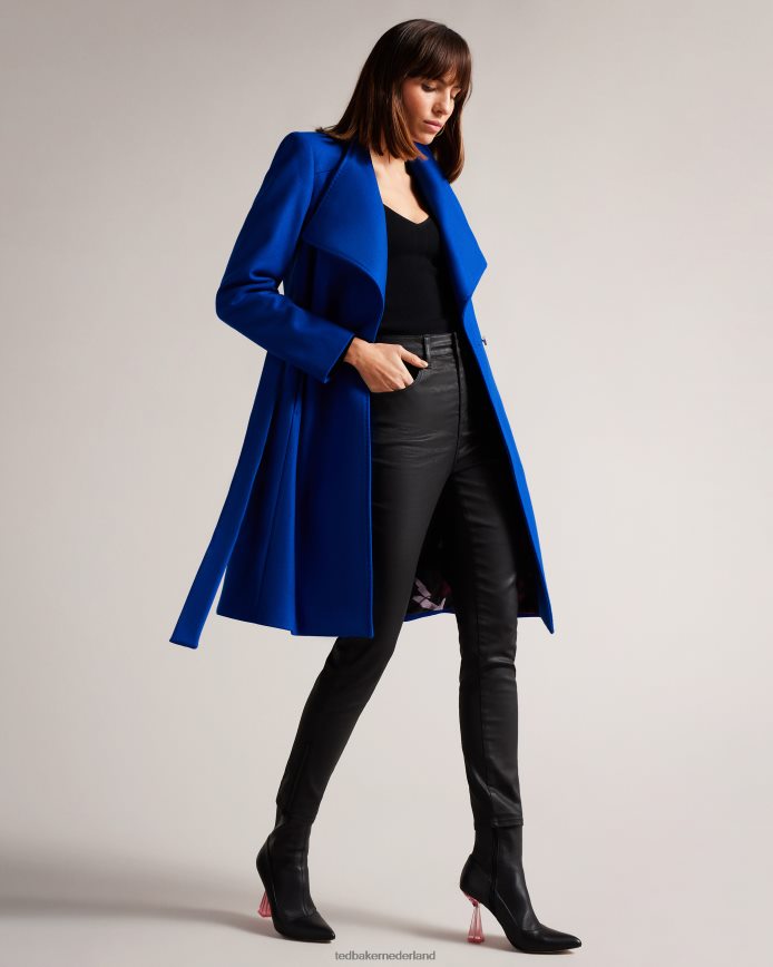 Ted Baker sandra midi-wollen wikkeljas blauw kleding vrouwen 6R02N561
