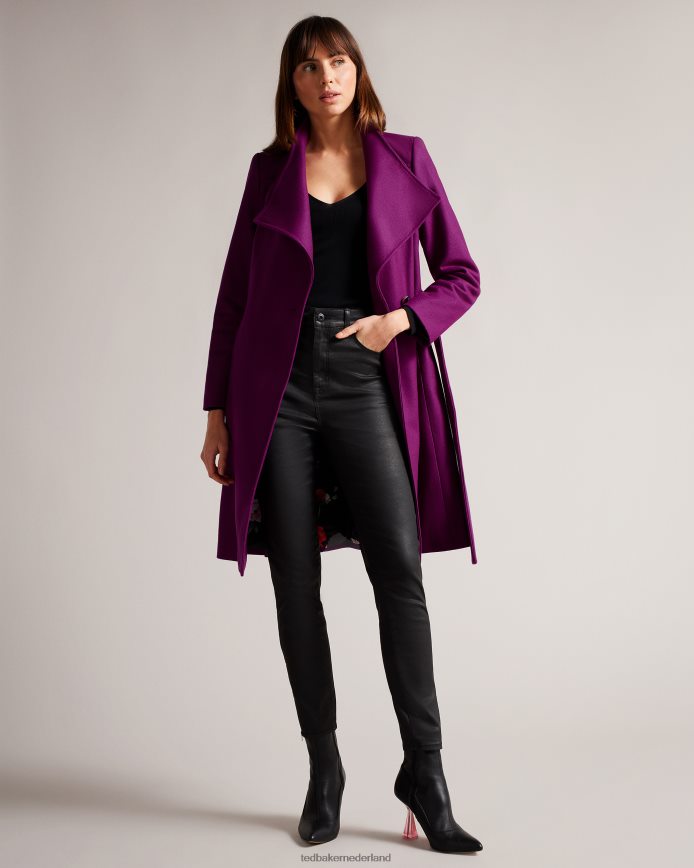 Ted Baker sandra midi-wollen wikkeljas paars kleding vrouwen 6R02N506